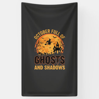Geister und Schatten Halloween Mond Design Banner