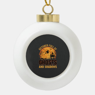Geister und Schatten Halloween Mond Design Keramik Kugel-Ornament