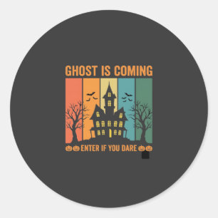 Geister verfluchtes Haus Halloween Vektor Design Runder Aufkleber