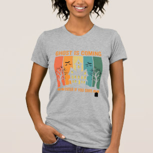 Geister verfolgtes Haus Halloween Vektordesign T-Shirt