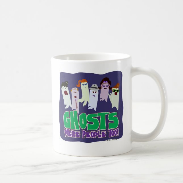 Geister waren Menschen Illustriert Halloween-Sloga Tasse (Rechts)