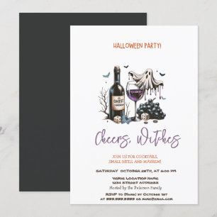 Geister Wein Halloween Party Einladung