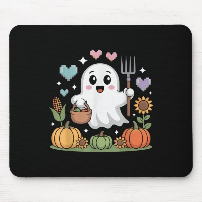Geisterbauer erntet Gemüse Kürbisse Halloween Mousepad (Vorne)