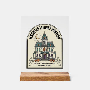 Geisterbibliothek Salem Geist Vintage Halloween_1 Acrylschild