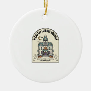 Geisterbibliothek Salem Geist Vintage Halloween_1 Keramik Ornament