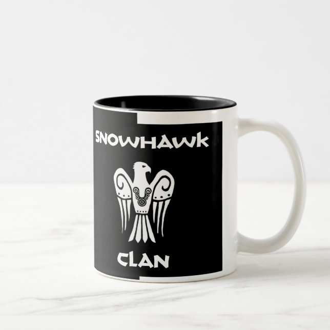 Geisterbild-Tasse Snowhawk Clans Zweifarbige Tasse (Rechts)