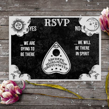 Geisterboard Gothic & Halloween Hochzeit RSVP