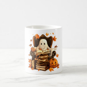 Geisterbuch Lesekürbis Halloween Lehrer Kaffeetasse
