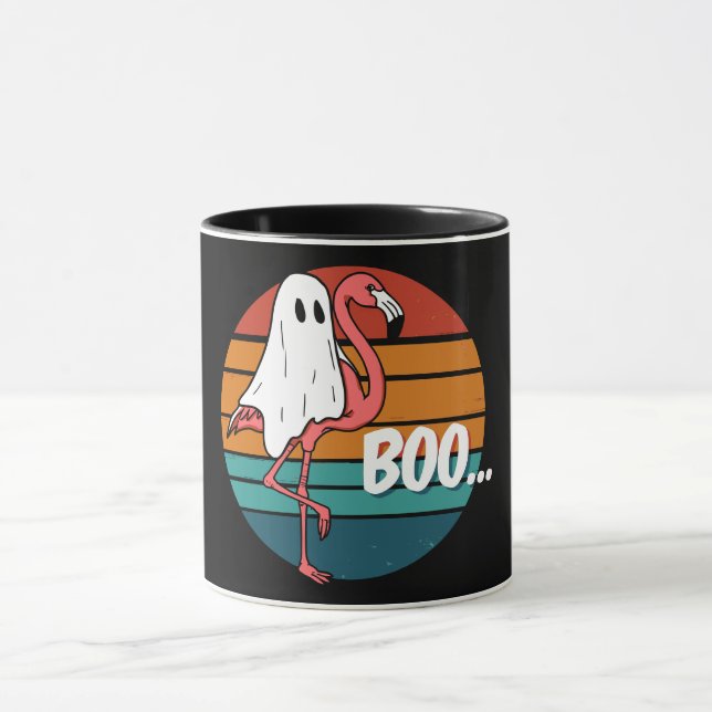 Geisterflamingo Lustiges Halloween Tasse (Zentrum)