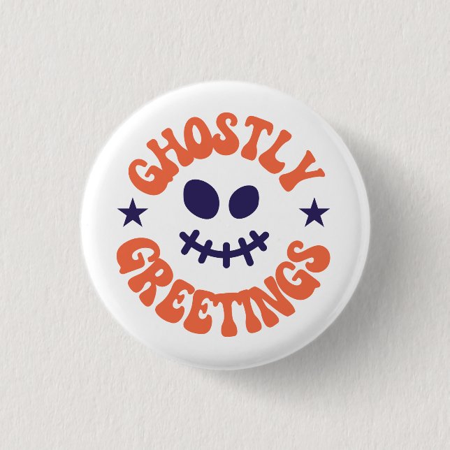 Geistergrüße, Halloween Button (Vorderseite)