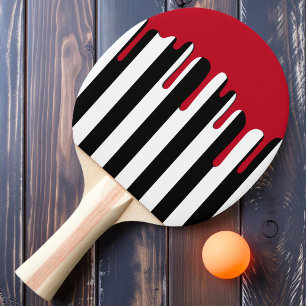 Geisterhaft gestreifter roter Tropfen Tischtennis Schläger