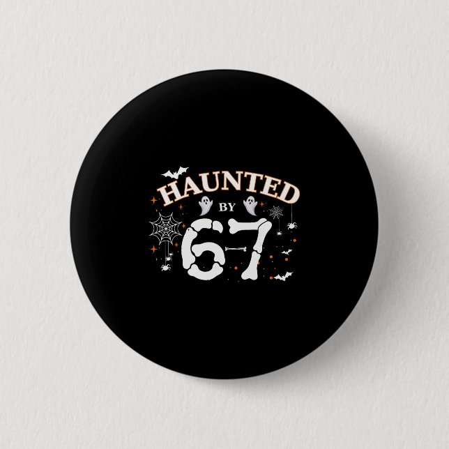 Geisterhaft Six Seven 67 Meme Gen Alpha Slang  Button (Vorderseite)