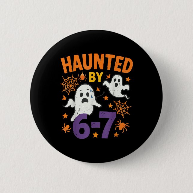 Geisterhafte 67 Geist-Mathe-Lehrer-Halloween-Kostü Button (Vorderseite)