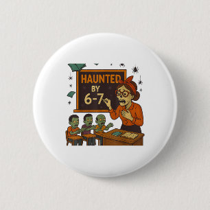 Geisterhafte 67 Meme Six Seven 6-7 Lustiger Intern Button