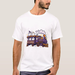 Geisterhafte Geister-Express-Zug-Nacht-Kunst T-Shirt