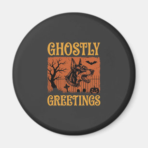 Geisterhafte Grüße Halloween Dobermann Friedhof De Magnet