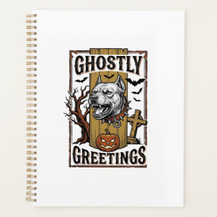 Geisterhafte Grüße Shirt Vintage Gravur Halloween Planer