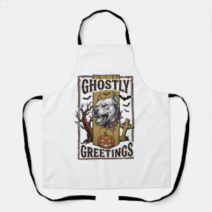 Geisterhafte Grüße Shirt Vintage Gravur Halloween Schürze