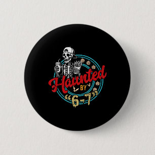 Geisterhafte Sechs Sieben 6 7 Meme 67 Skeletthand Button