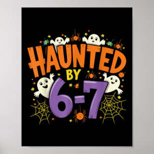Geisterhafte Sechs Sieben 6 7 Meme 67 Skeletthand  Poster