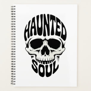 Geisterhafte Seelen-Schädel-Typografie Planer