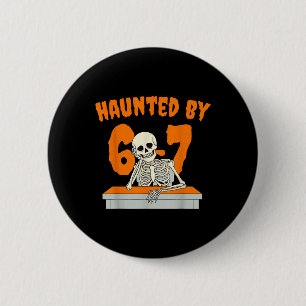 Geisterhafte Six Seven 6 7 Meme 67 Skeletthand Hal Button