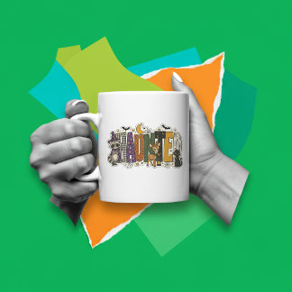 Geisterhafter Buchstabenblock  Kaffeetasse