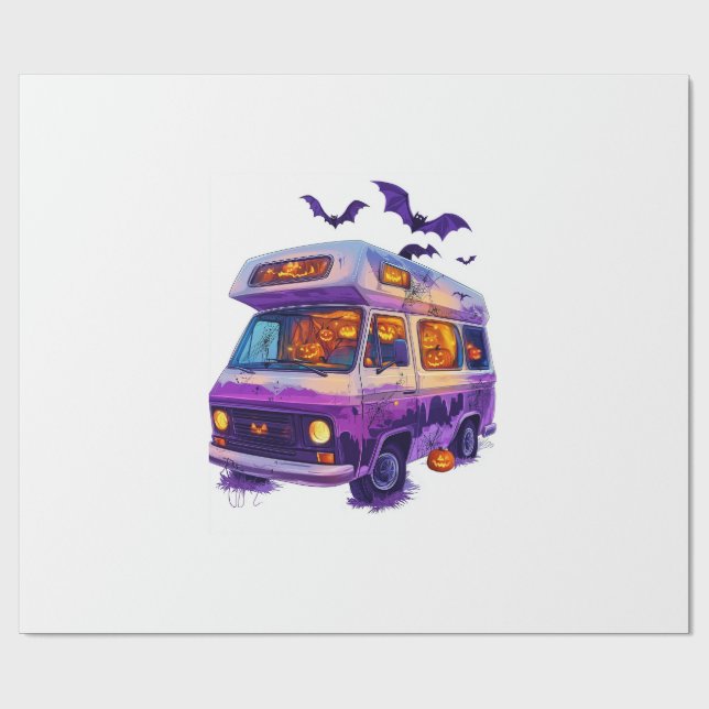 Geisterhafter Camper Van Geschenkpapier (Flach)
