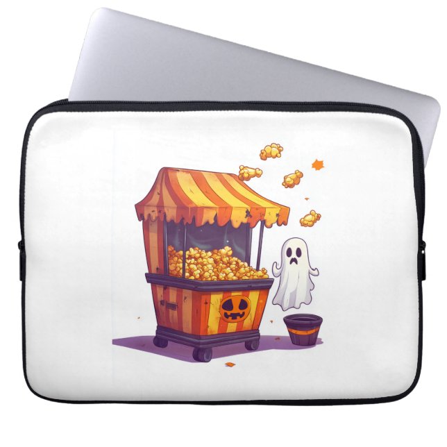Geisterhafter Popcorn-Stand Laptopschutzhülle (Vorderseite)