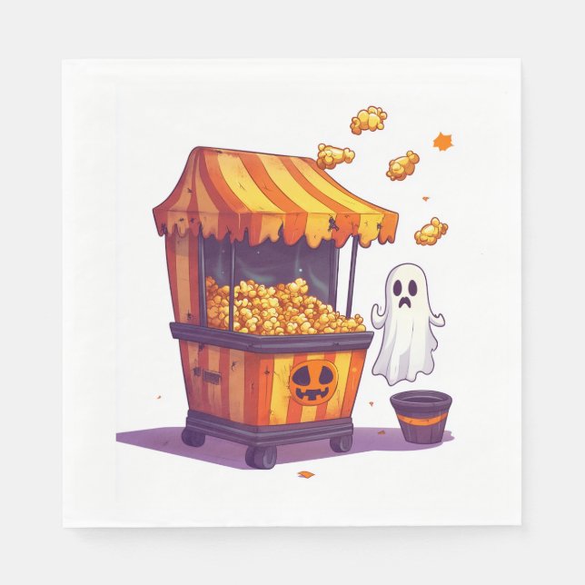 Geisterhafter Popcorn-Stand Serviette (Vorderseite)