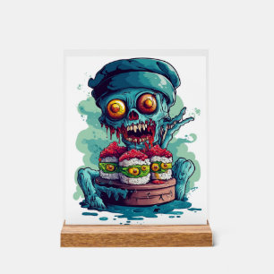 Geisterhafter Sushi-Koch Acrylschild