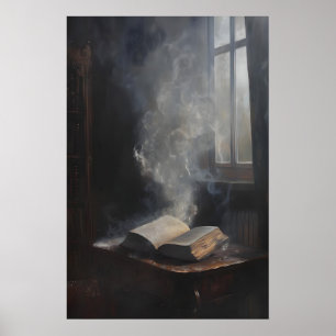 Geisterhaftes Antiquarisches Buch Dark Academia Ku Poster