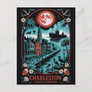 Geisterhaftes Charleston, SC Vintage-Horror-Reise Postkarte
