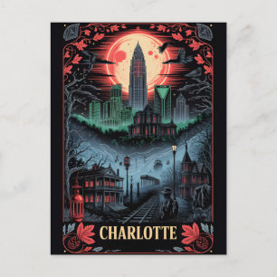 Geisterhaftes Charlotte, NC Vintage-Horror-Reisepl Postkarte