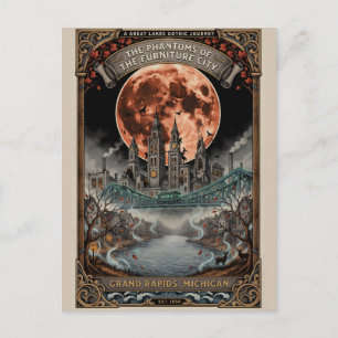 Geisterhaftes Grand Rapids, MI Vintage-Horror-Reis Postkarte
