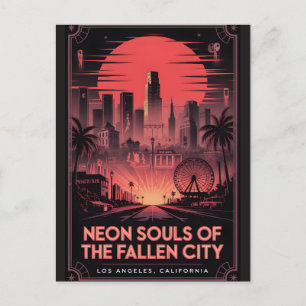 Geisterhaftes Los Angeles Vintage-Horror-Reiseplak Postkarte