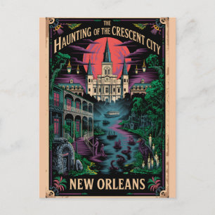 Geisterhaftes New Orleans, Louisiana Crescent City Postkarte
