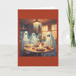 Geisterhaftes Pfannkuchen-Frühstück Frohes Hallowe Karte