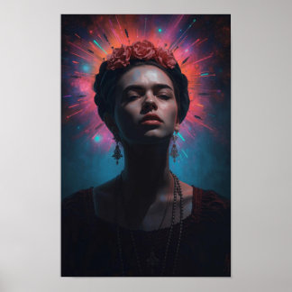 Geisterhaftes Surreales Kosmisches Porträt | Dunkl Poster