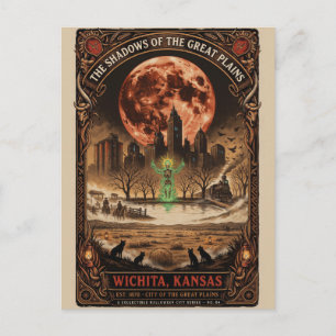 Geisterhaftes Wichita, Kansas Vintage-Horror-Reise Postkarte