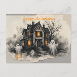 „Geisterhaus-Geister-Glow-Halloween-Kunst“ Postkarte