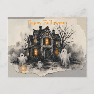 „Geisterhaus-Geister-Glow-Halloween-Kunst“ Postkarte