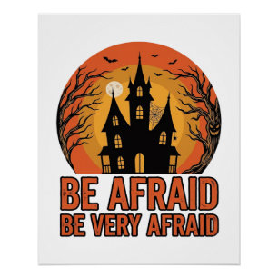 Geisterhaus Hab Angst Vintage Halloween Design_1 Poster
