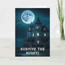 Geisterhaus Halloween-Einladungskarte