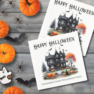 Geisterhaus-Halloweenparty Serviette