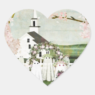 Geisterhochzeit-Aufkleber Herz-Aufkleber