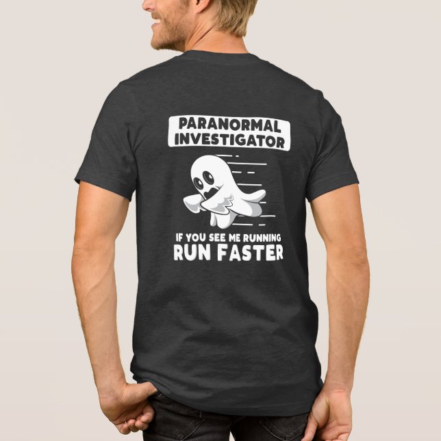 Geisterjagd Paranormal Ermittler laufen schneller Tri-Blend Shirt (Rückseite)