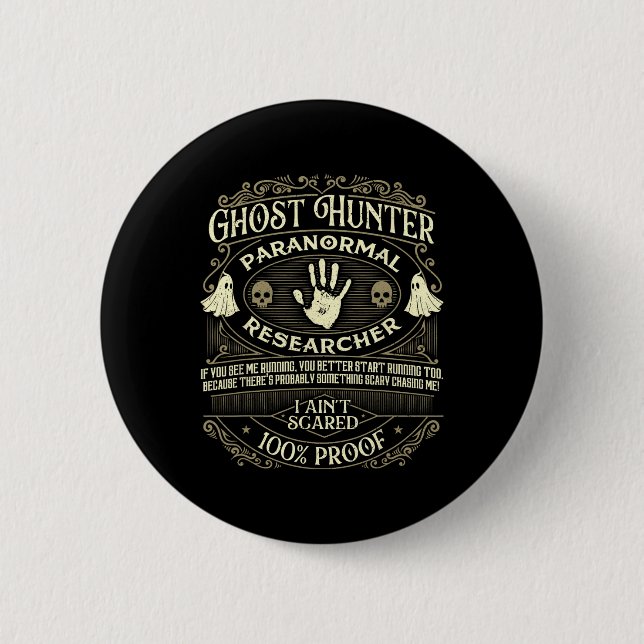 Geisterjäger - Geisterjagd Halloween Paranormal Button (Vorderseite)