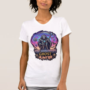Geisterjäger Sensenmann Skelett Sense Lila Flamme T-Shirt
