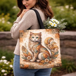 Geisterkatze, Boho-Patchwork, rustikale Volkskunst